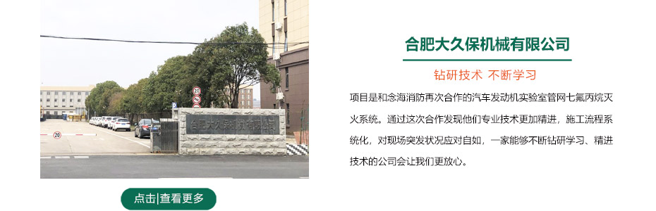 合肥大久保汽車發(fā)動(dòng)機(jī)實(shí)驗(yàn)室管網(wǎng)七氟丙烷滅火系統(tǒng)